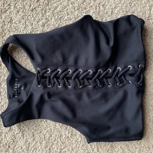Worn twice Aflenix lace up sports bra S